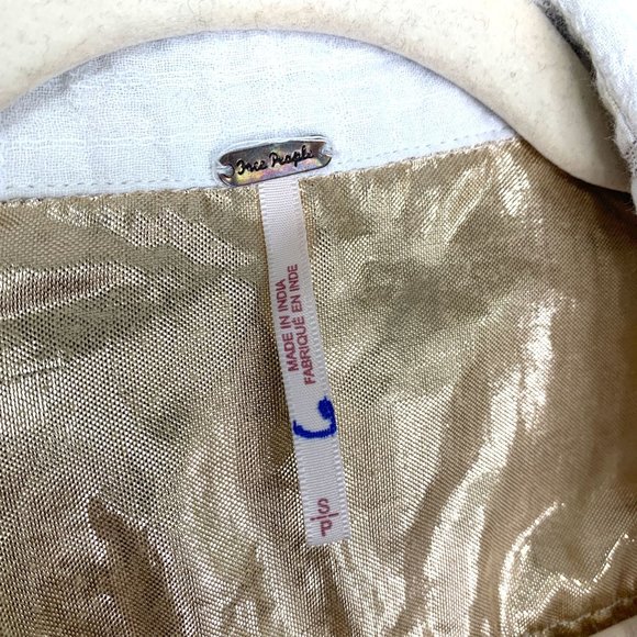 FREE PEOPLE Cutie Ivory Plaid Batwing Button Front Shirt Sz S - Picture 8 of 10